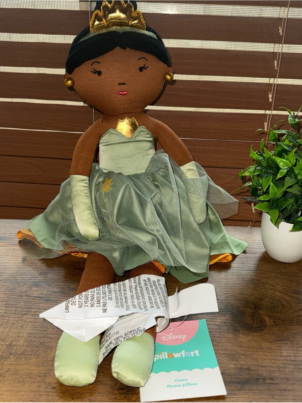 Disney Tiana Plush Doll in Green and Gold